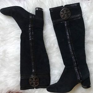 Tory Burch Black Sabina Riding Fall Boots